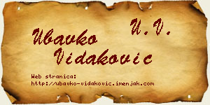 Ubavko Vidaković vizit kartica